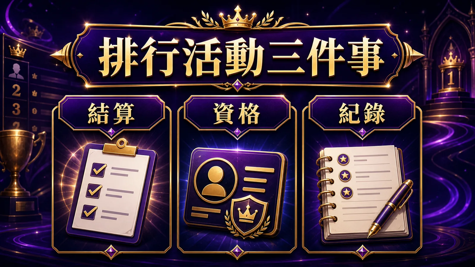 巴風特排行活動三件事，結算資格紀錄
