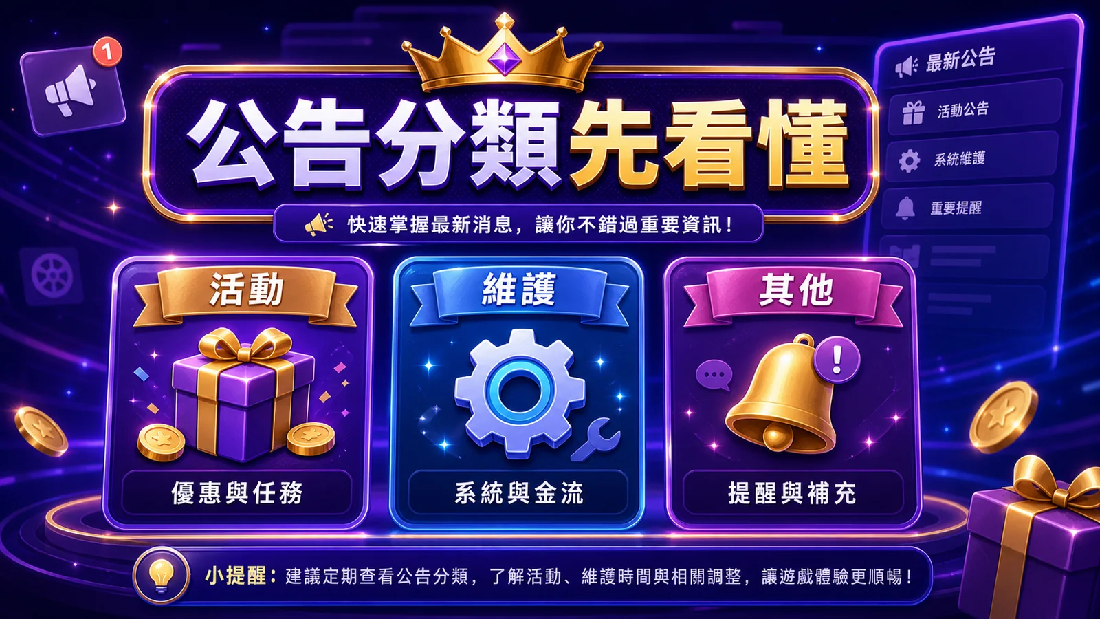 洛克Online公告分類,活動維護其他三種消息