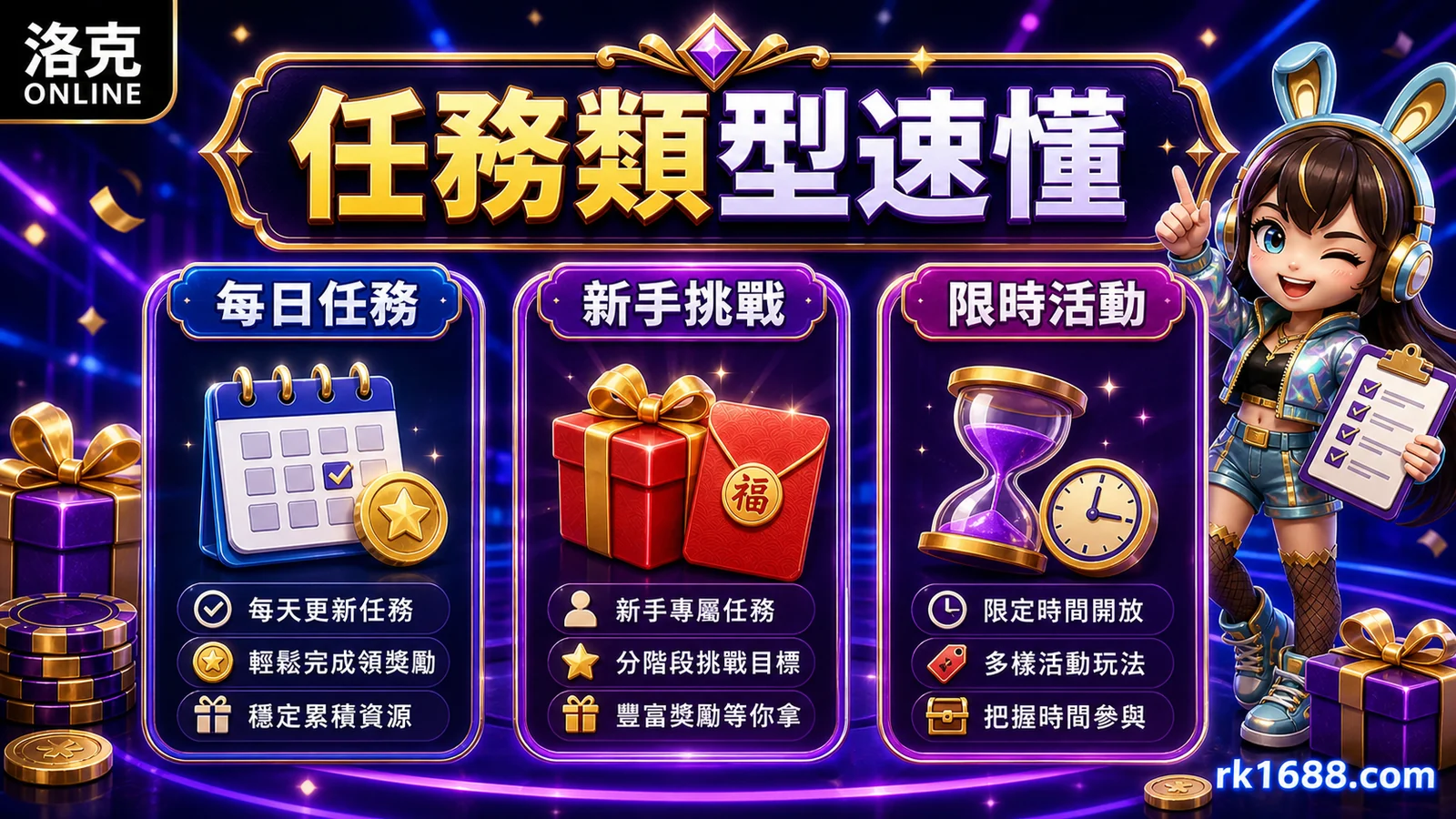 每日任務新手任務限時任務差異