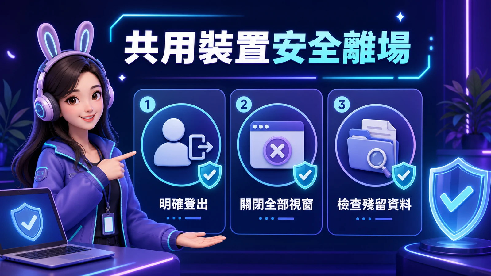 共用電腦登入後怎麼收尾?7 步帳號隱私離場檢查