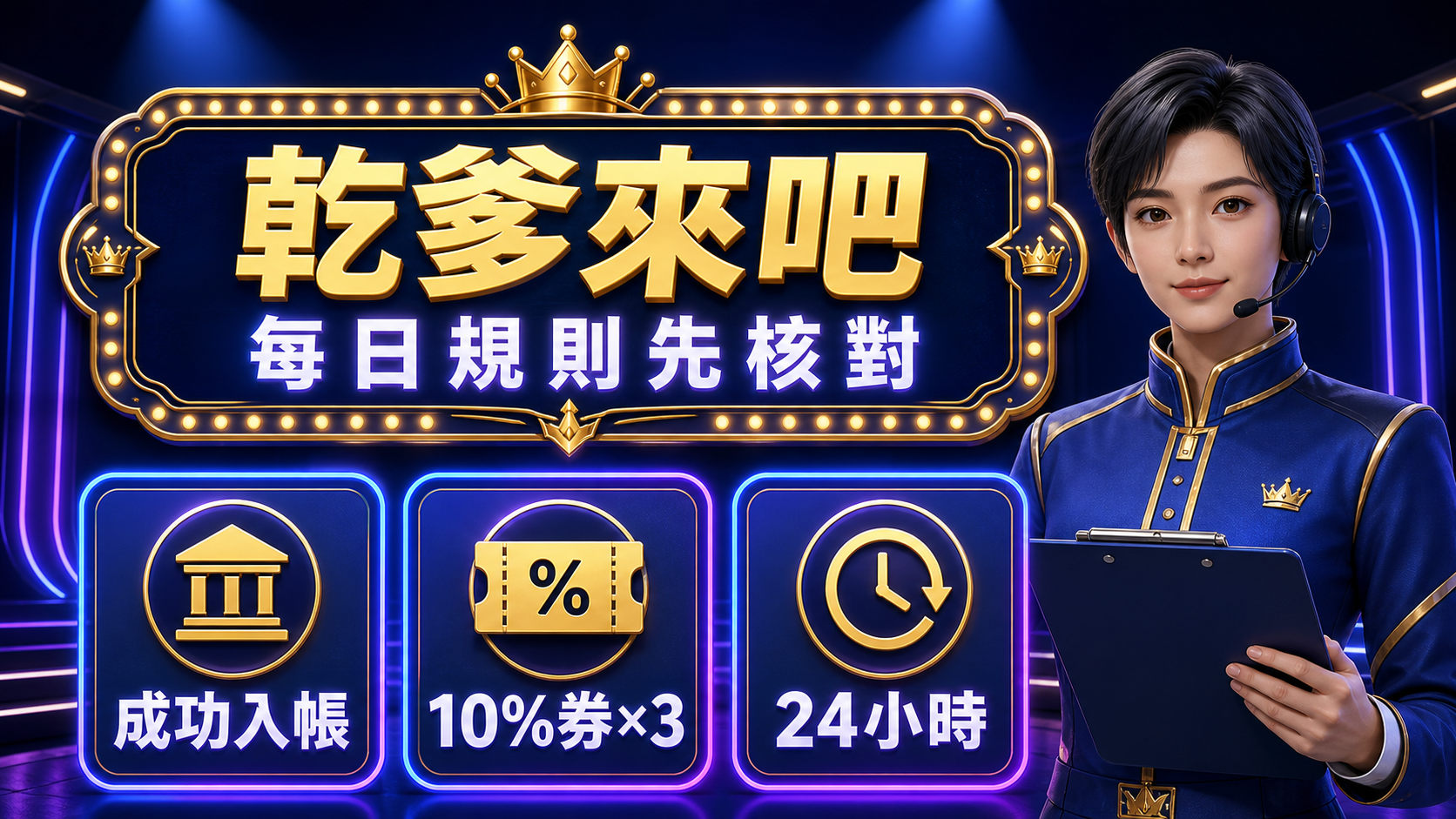 乾爹來吧怎麼看?每日 10% 儲值優惠券 3 張與 24 小時期限